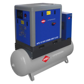 Schraubenkompressor 10 bar 500L 10 PS/7.5 kW 380-1050 l/min (APS 10 IVR Combi Dry X G2)