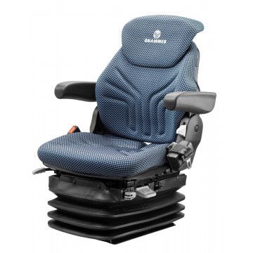 GRAMMER Staplersitz Maximo H L Stoff blau/schwarz 12V Endschalter mit Gürtel 1292201
