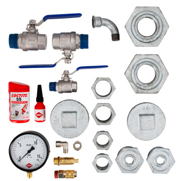 Armaturensatz für Druckluftbehälter 2000-3000L 3" 11 bar und für Schraubenkompressoren 1 1/4" oder 1" 18,5-30 kW