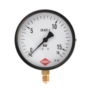 Manometer 1/4" 16 bar Anschluss unten 100 mm