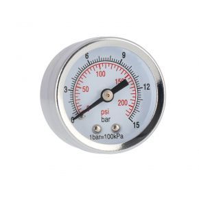Manometer 1/8" 15 bar Anschluss hinten in Blister
