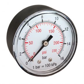 Manometer 0-16 bar 1/4" AG hinten Ø 50mm Druckmanometer für Kompressor Airpress 